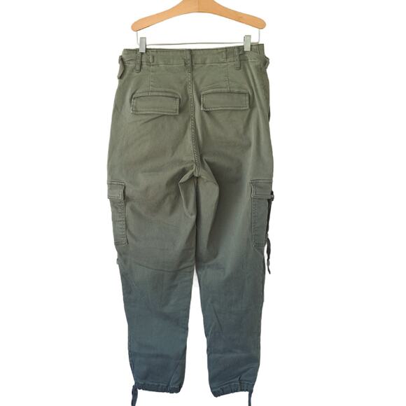 EXPRESS High Waisted Cargo Jogger Pant Size 8 Long Olive Army Green Utility - Picture 3 of 8